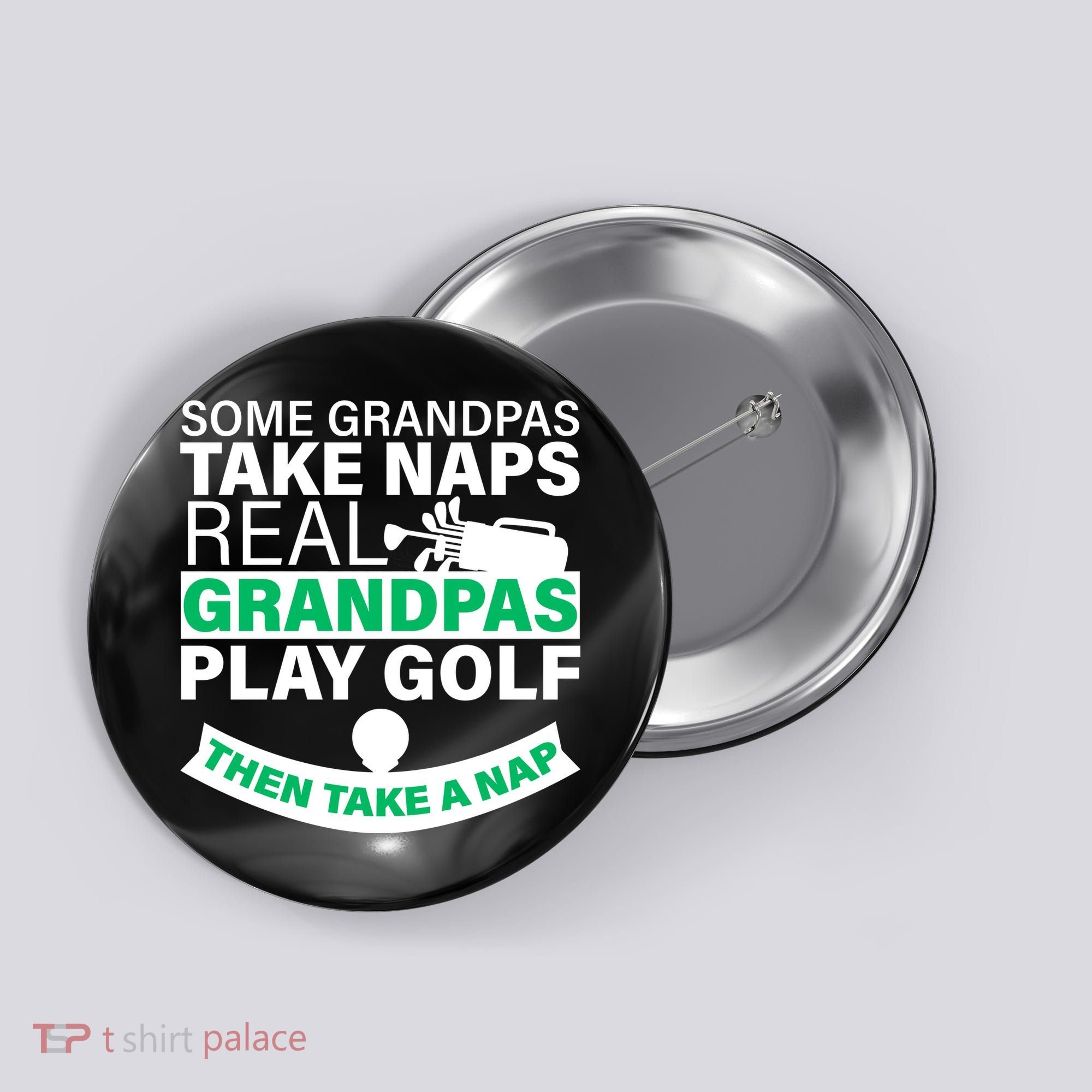 Funny Golf Grandpa Button