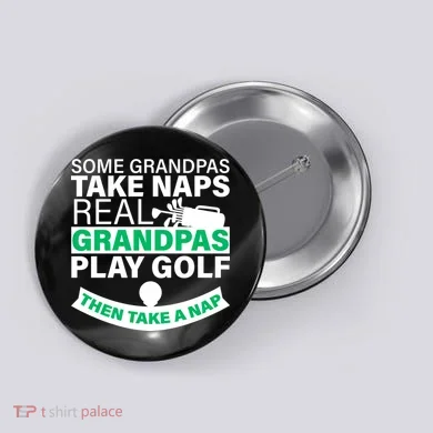 Funny Golf Grandpa Button