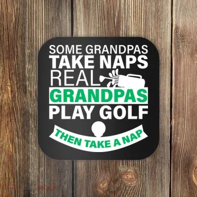 Funny Golf Grandpa Coaster