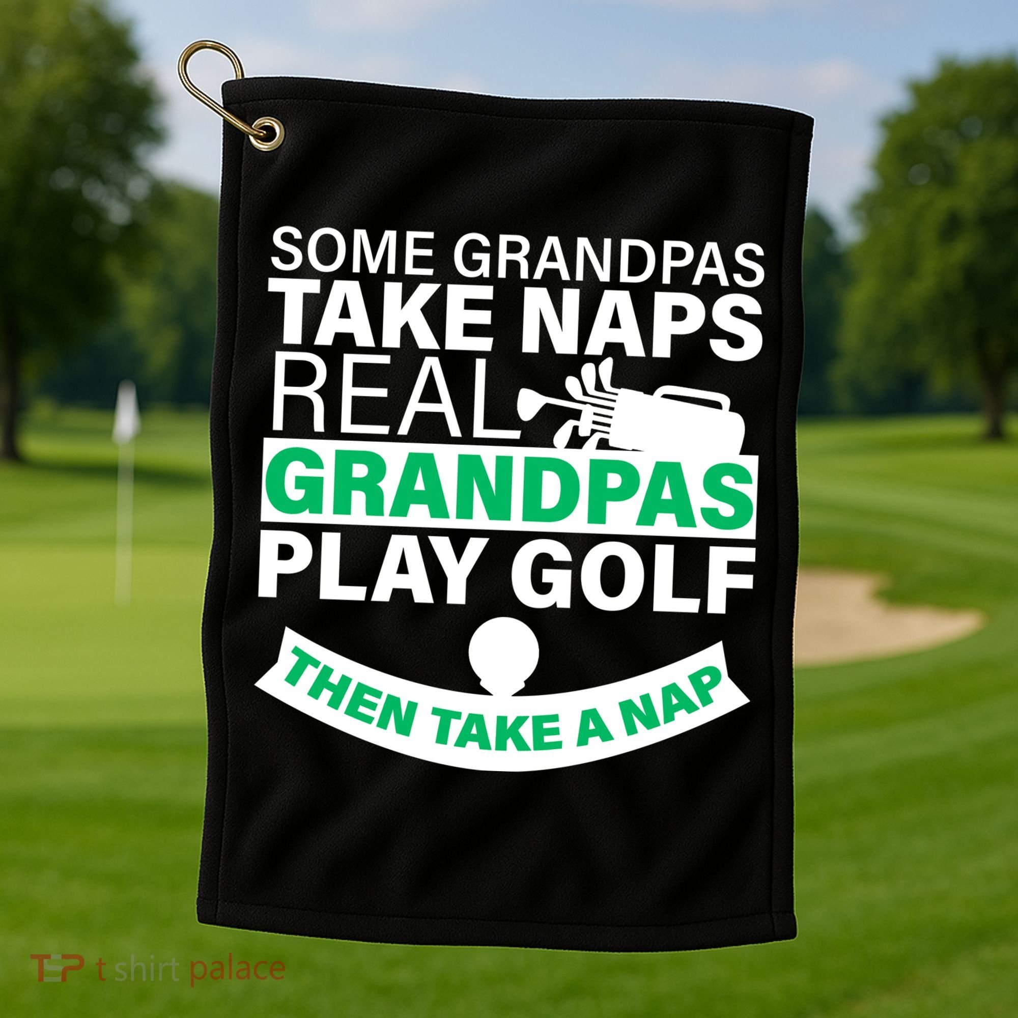 Funny Golf Grandpa Golf Towel