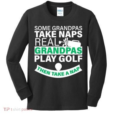 Funny Golf Grandpa Kids Long Sleeve Shirt