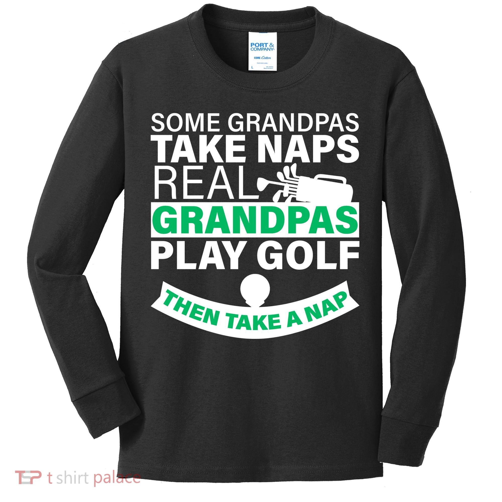 Funny Golf Grandpa Kids Long Sleeve Shirt