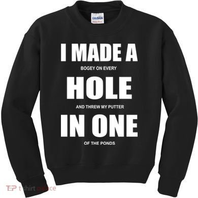 Funny Golf Hole In One Kids Sweatshirt