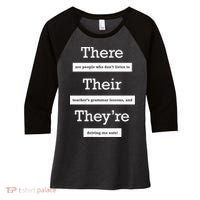 Funny Grammar Teacher Women's Tri-Blend 3/4-Sleeve Raglan Shirt thumb 0