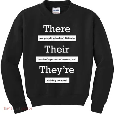 Funny Grammar Teacher Kids Sweatshirt