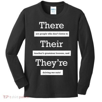 Funny Grammar Teacher Kids Long Sleeve Shirt