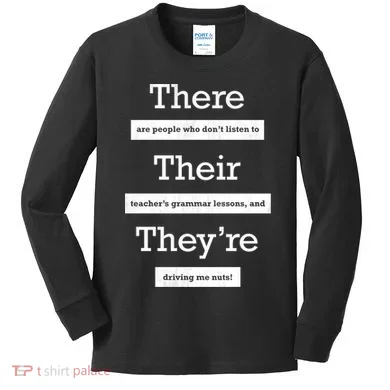 Funny Grammar Teacher Kids Long Sleeve Shirt