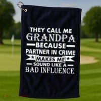 Funny Grandpa Grandfather Golf Towel thumb 1