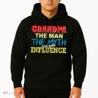 Funny Grandpa Man Myth The Bad Influence Hoodie thumb 2