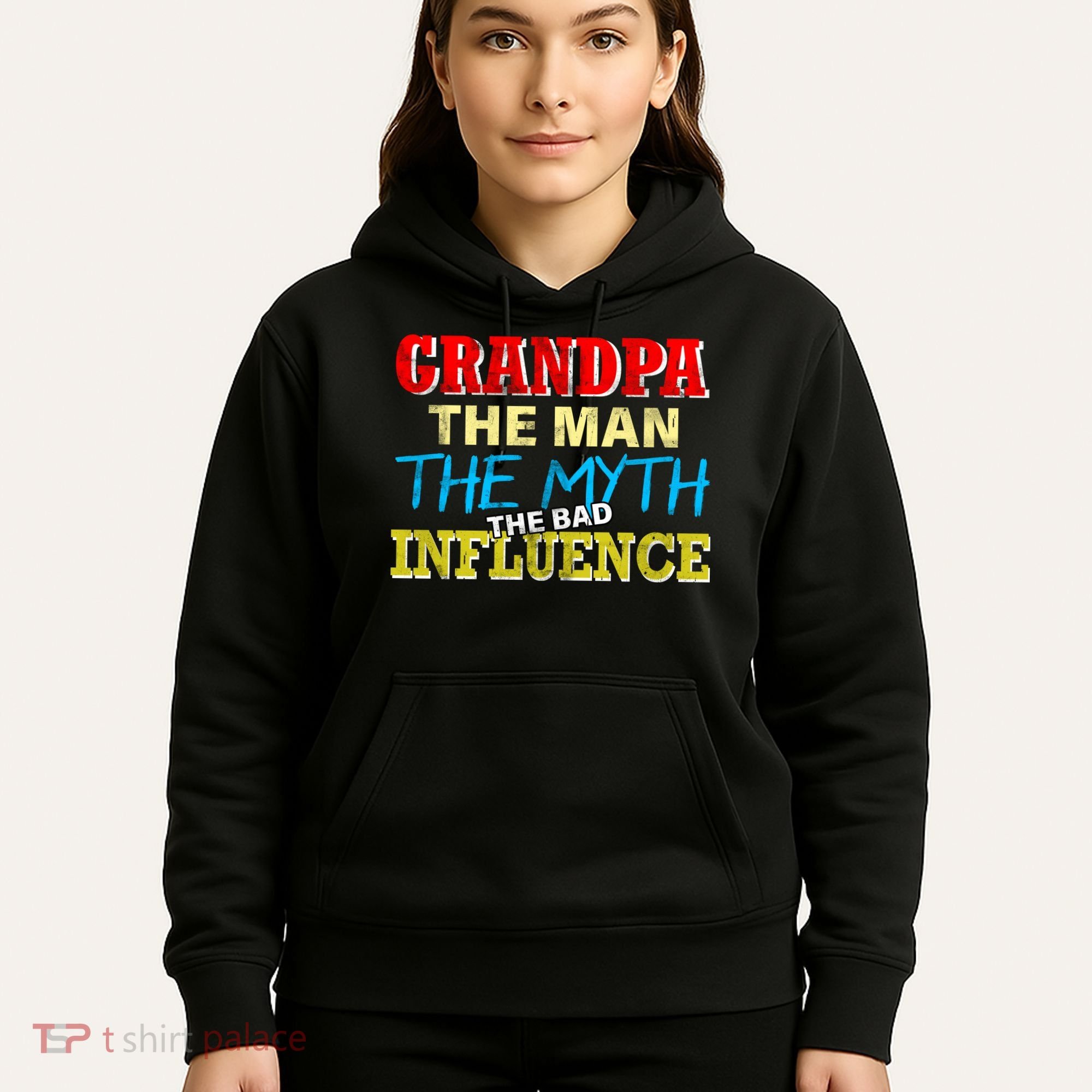 Funny Grandpa Man Myth The Bad Influence Hoodie
