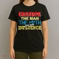 Funny Grandpa Man Myth The Bad Influence T-Shirt thumb 4