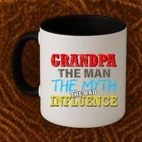Funny Grandpa Man Myth The Bad Influence Coffee Mug thumb 2