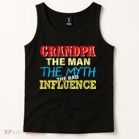 Funny Grandpa Man Myth The Bad Influence Tank Top thumb 2