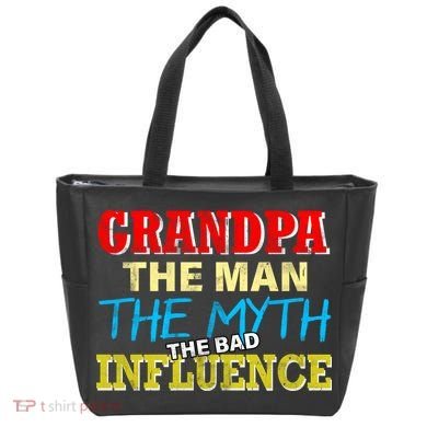 Funny Grandpa Man Myth The Bad Influence Tote Bag