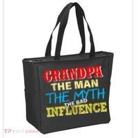 Funny Grandpa Man Myth The Bad Influence Tote Bag thumb 2