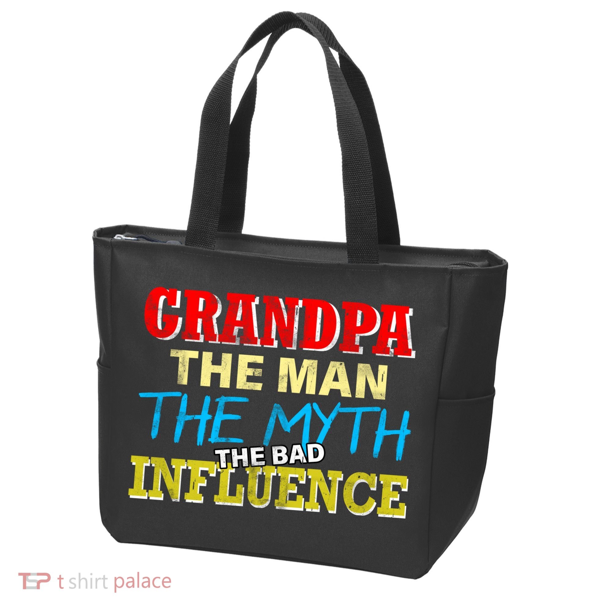 Funny Grandpa Man Myth The Bad Influence Tote Bag