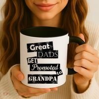 Funny Great Dads Get Promoted To Grandpa Coffee Mug thumb 3