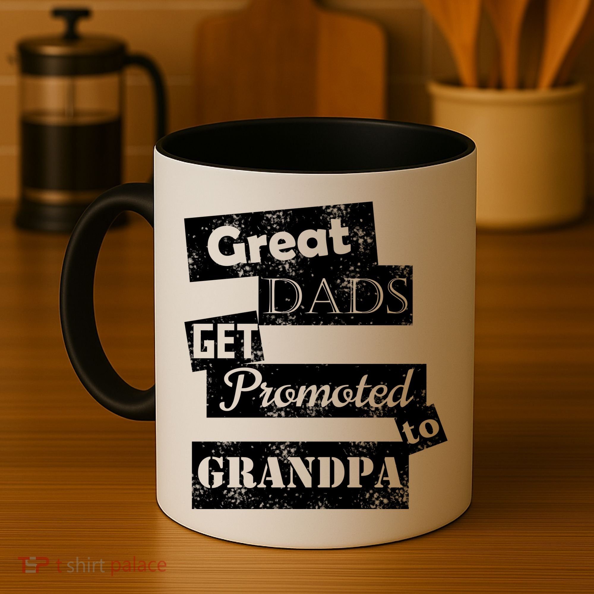 Funny Great Dads Get Promoted To Grandpa Coffee Mug