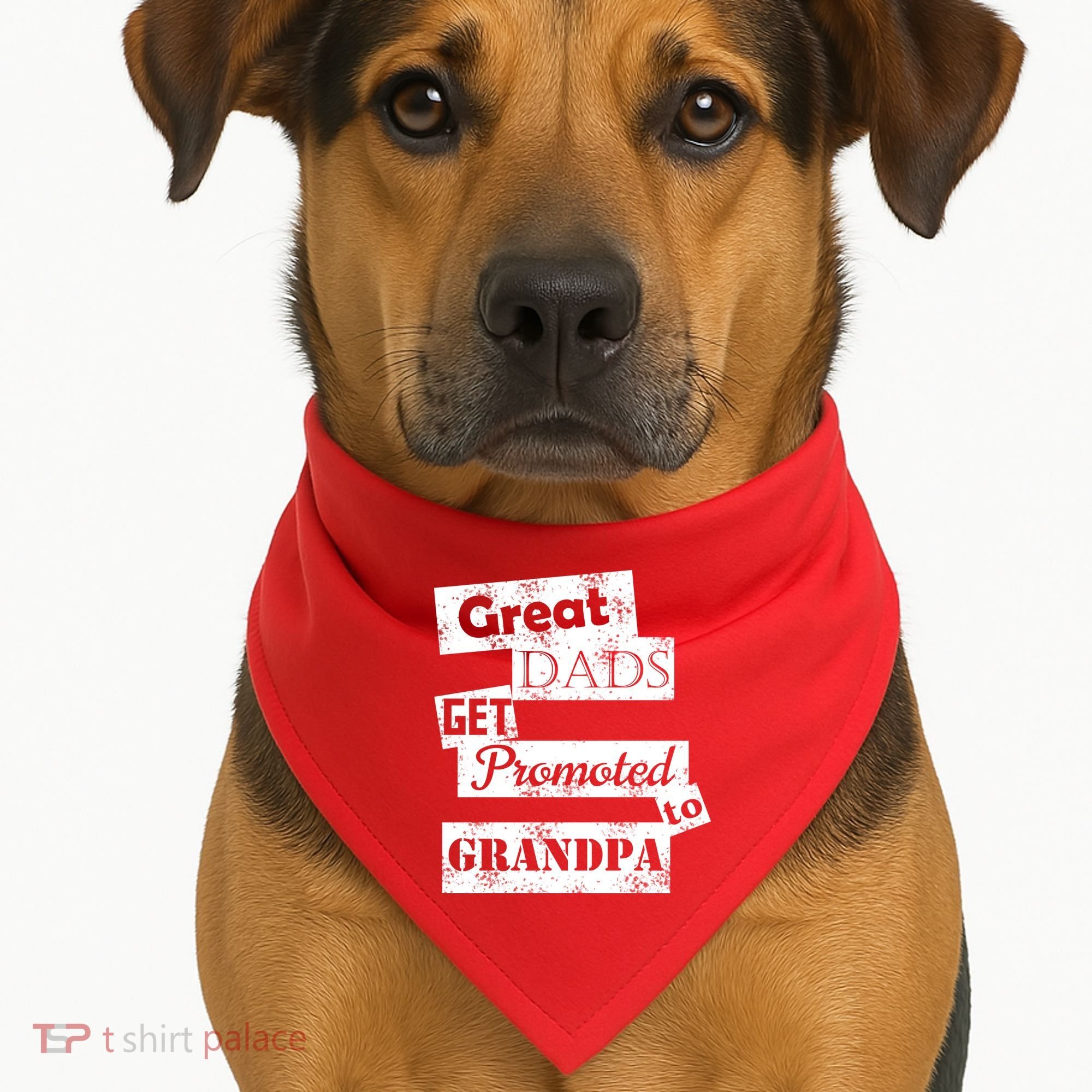 Funny Great Dads Get Promoted To Grandpa USA-Made Doggie Bandana