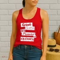 Funny Great Dads Get Promoted To Grandpa Women's Tank Top thumb 2