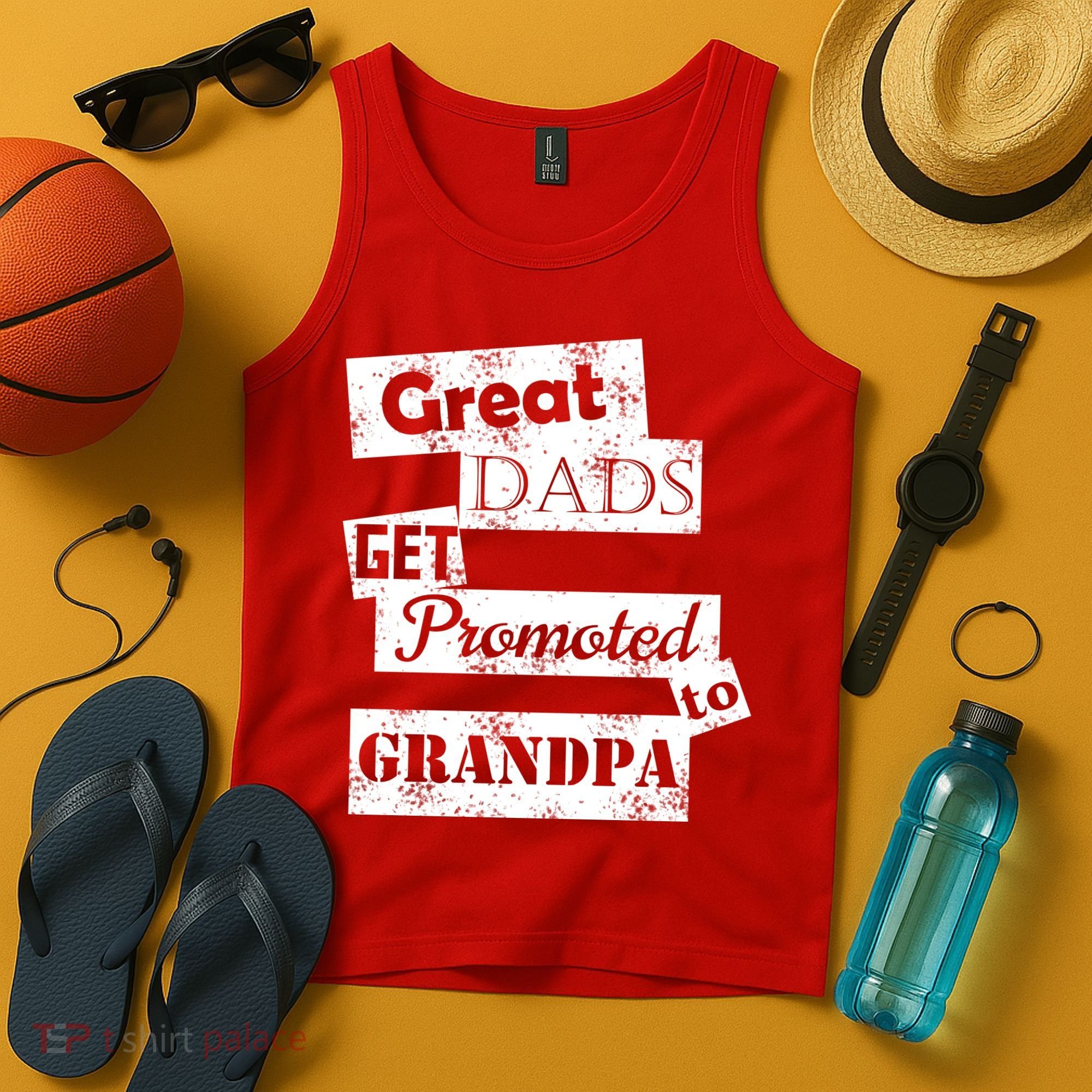 Funny Great Dads Get Promoted To Grandpa Tank Top