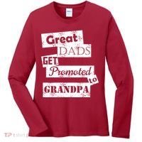 Funny Great Dads Get Promoted To Grandpa Women's Long Sleeve Shirt thumb 0