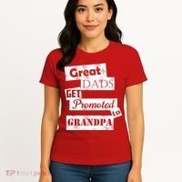 Funny Great Dads Get Promoted To Grandpa Women's T-Shirt thumb 4