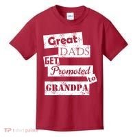 Funny Great Dads Get Promoted To Grandpa Kids T-Shirt thumb 0