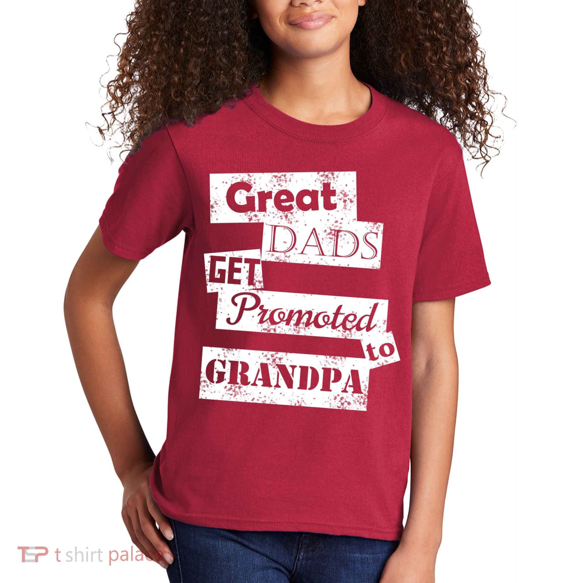 Funny Great Dads Get Promoted To Grandpa Kids T-Shirt