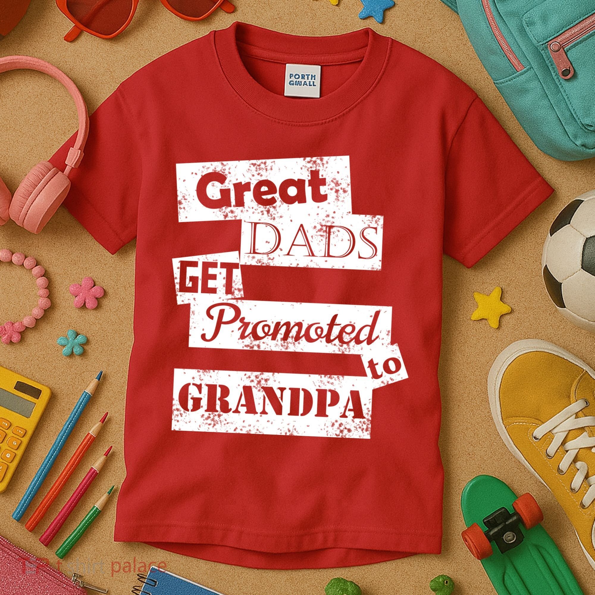Funny Great Dads Get Promoted To Grandpa Kids T-Shirt