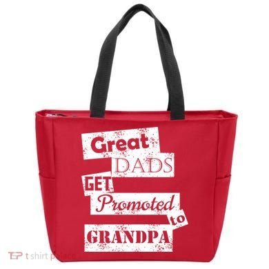 Funny Great Dads Get Promoted To Grandpa Tote Bag