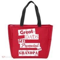 Funny Great Dads Get Promoted To Grandpa Tote Bag thumb 0