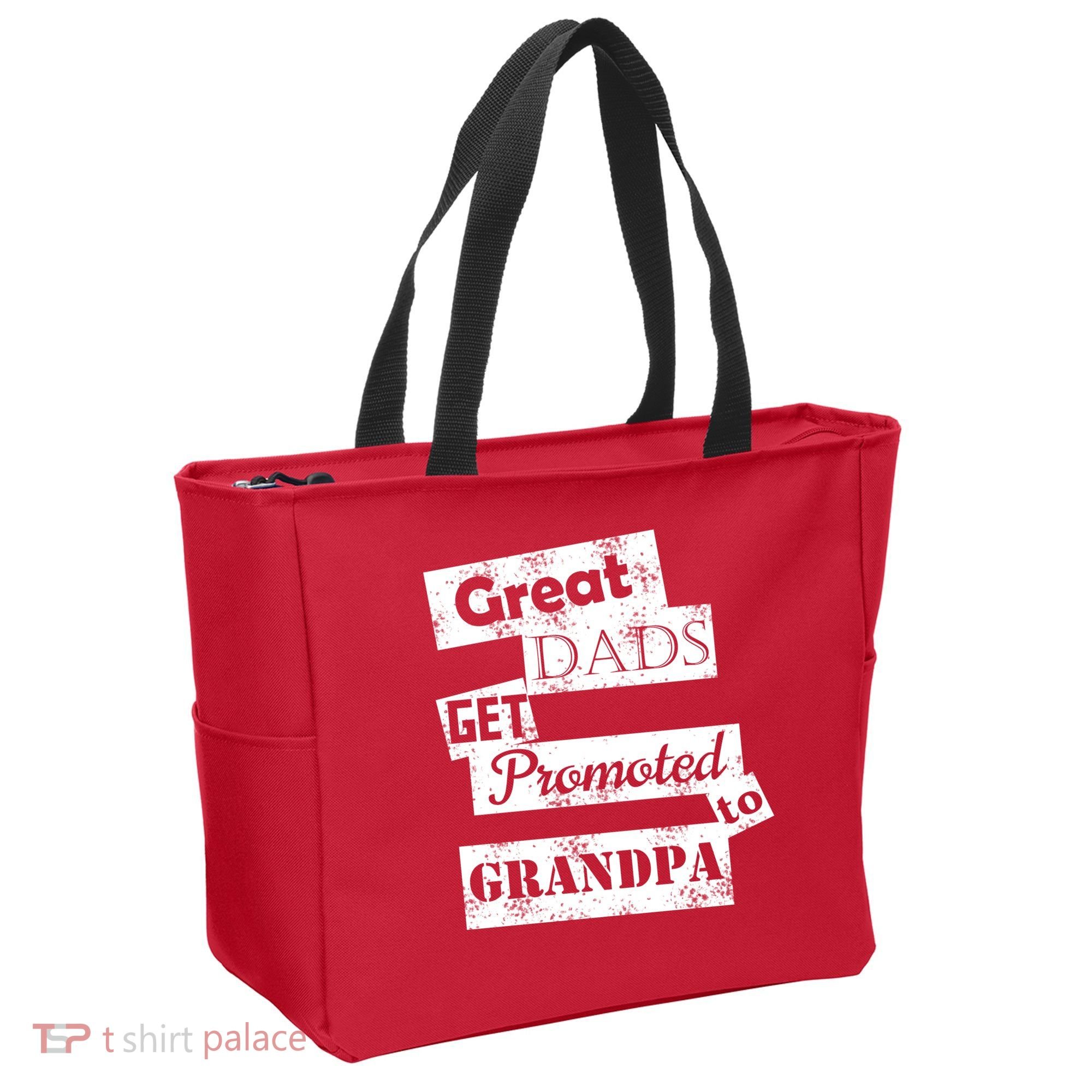 Funny Great Dads Get Promoted To Grandpa Tote Bag