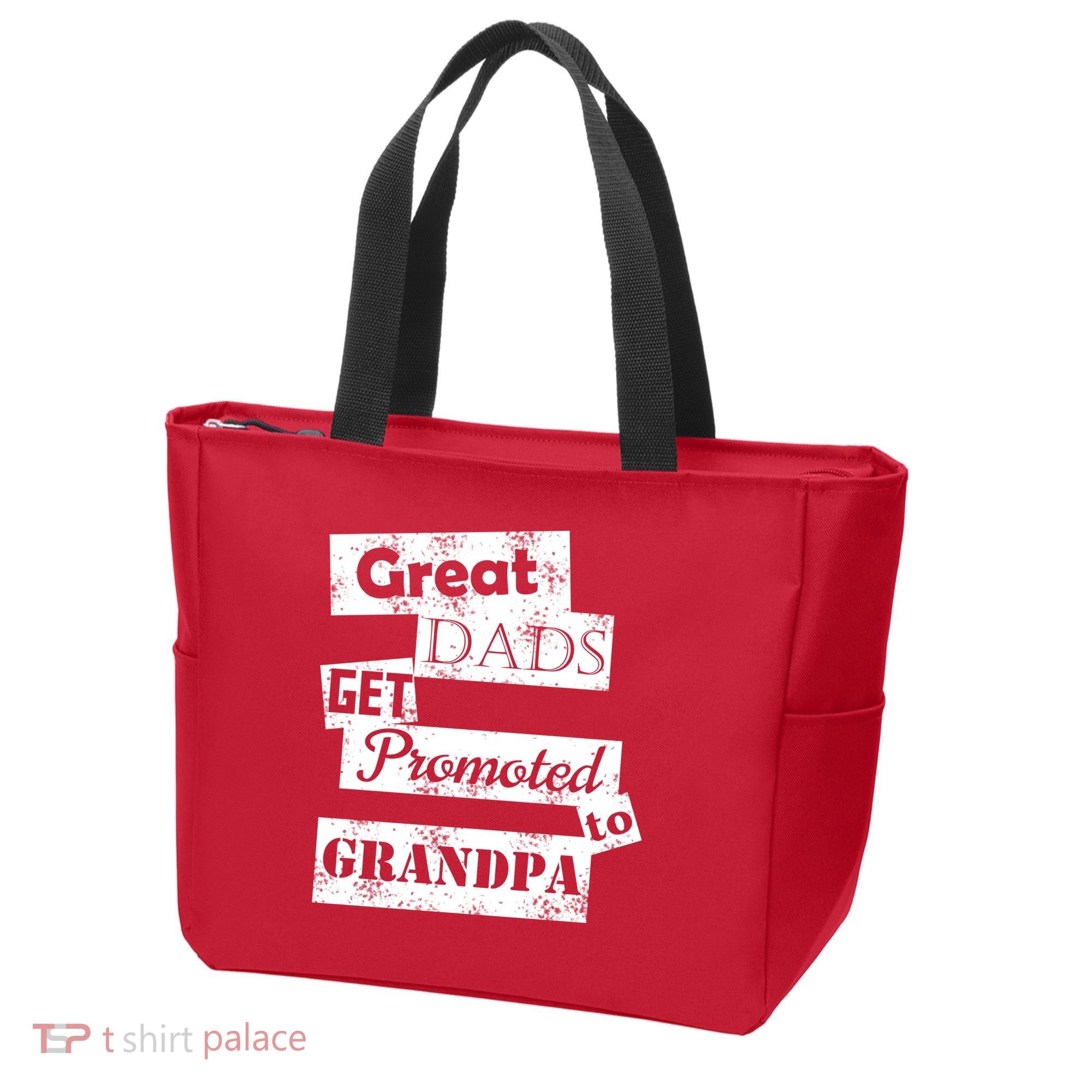 Funny Great Dads Get Promoted To Grandpa Tote Bag