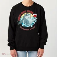 Funny Great Wine Shark Emblem Women's Sweatshirt thumb 0