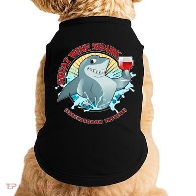 Funny Great Wine Shark Emblem Doggie Tank