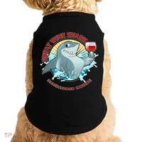 Funny Great Wine Shark Emblem Doggie Tank thumb 0