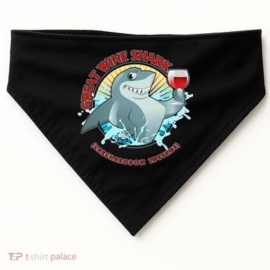 Funny Great Wine Shark Emblem USA-Made Doggie Bandana