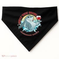 Funny Great Wine Shark Emblem USA-Made Doggie Bandana thumb 0