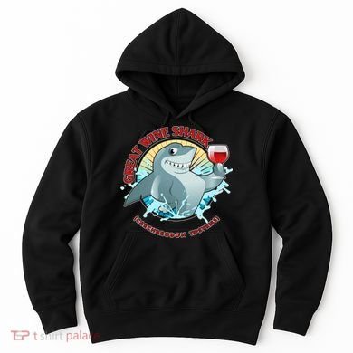 Funny Great Wine Shark Emblem Hoodie
