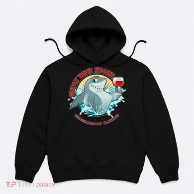 Funny Great Wine Shark Emblem Hoodie