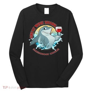 Funny Great Wine Shark Emblem Long Sleeve Shirt
