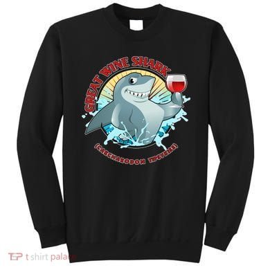 Funny Great Wine Shark Emblem Sweatshirt