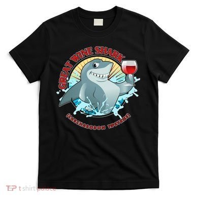 Funny Great Wine Shark Emblem T-Shirt