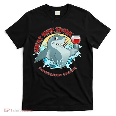 Funny Great Wine Shark Emblem T-Shirt