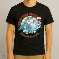 Funny Great Wine Shark Emblem T-Shirt thumb 3