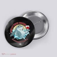 Funny Great Wine Shark Emblem Button thumb 0