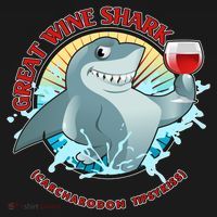 Funny Great Wine Shark Emblem Button thumb 1
