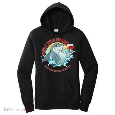 Funny Great Wine Shark Emblem Women's Hoodie