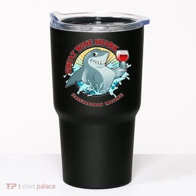 Funny Great Wine Shark Emblem Tumbler